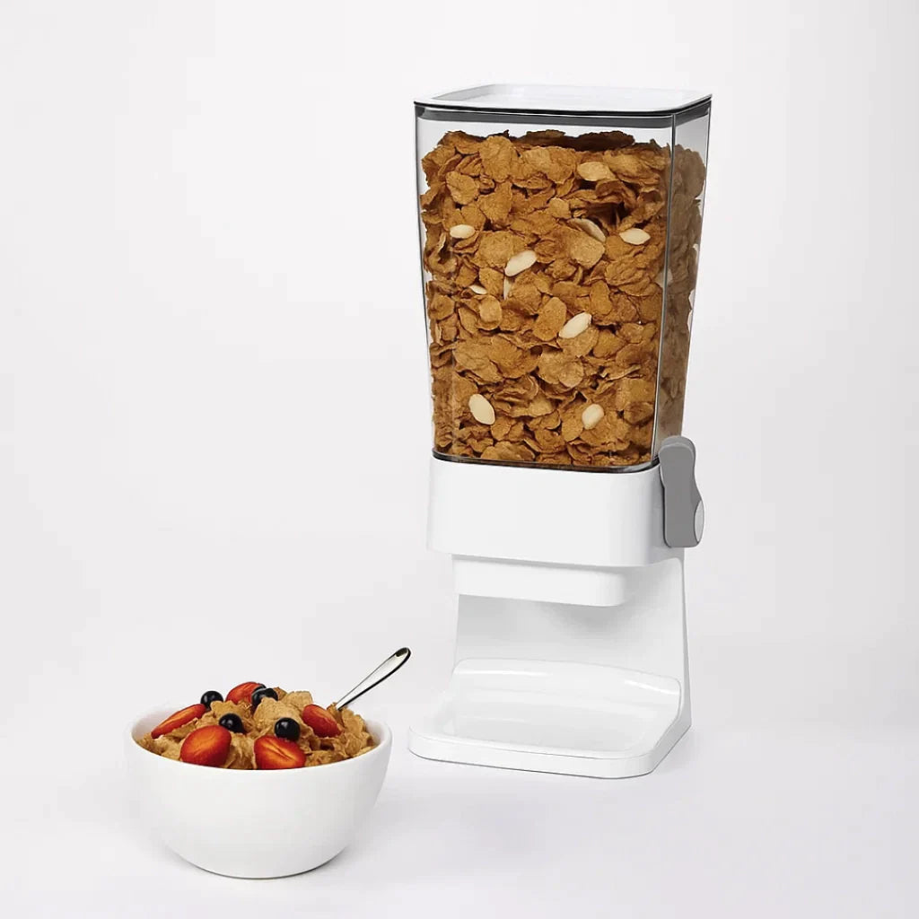 White Cereal Dispenser | Dry Food Storage
