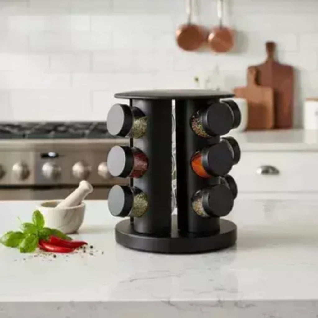Rotating Spice Rack with 12 Jars | Kitchen Organisation