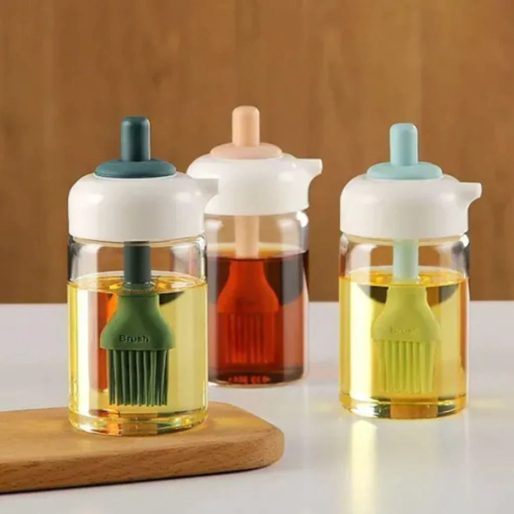 Glass Jar with Brush | Kitchen Use