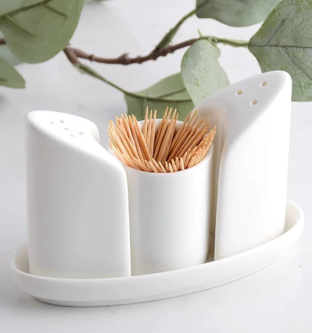 Salt & Pepper Set with Stand | Kitchen